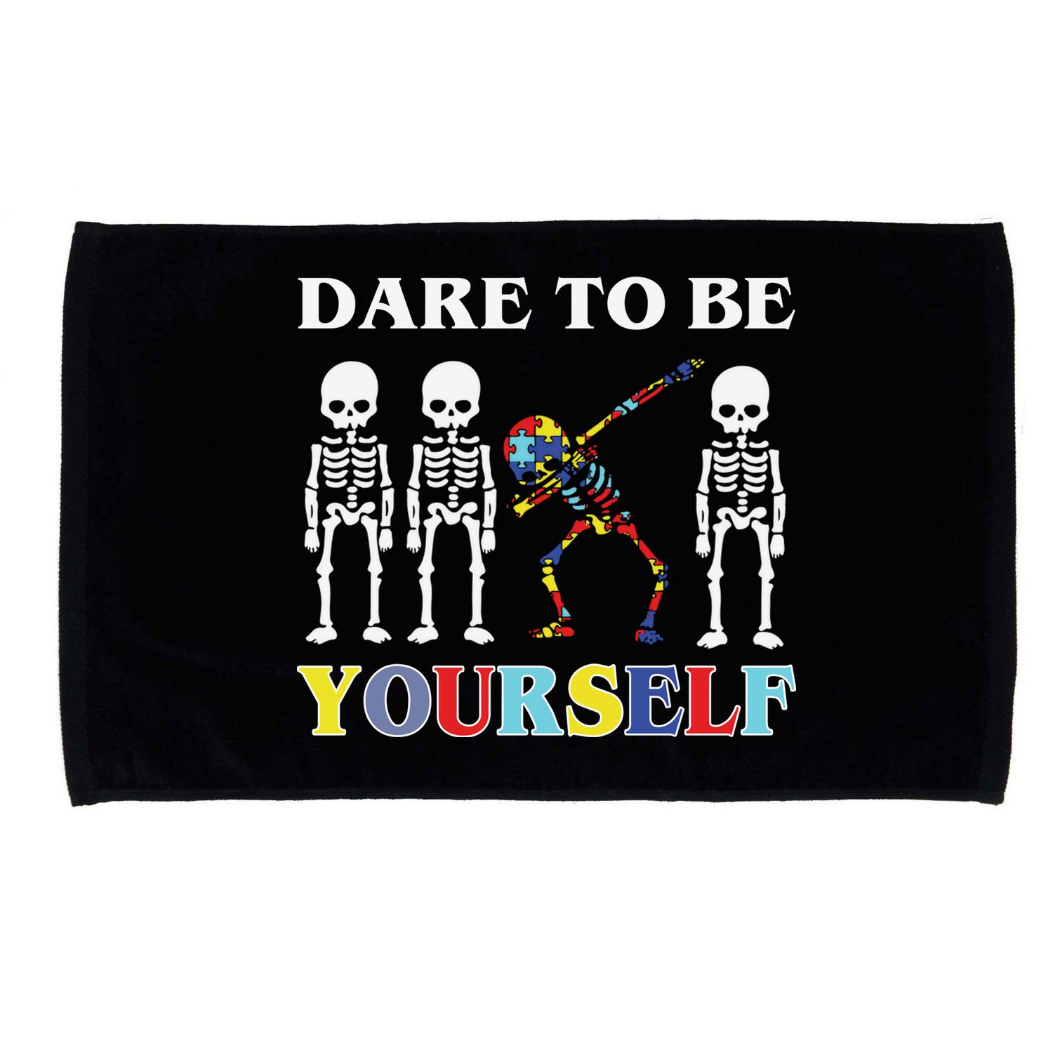 Dare To Be Yourself Autism Awareness Skeleton Microfiber Hand Towel