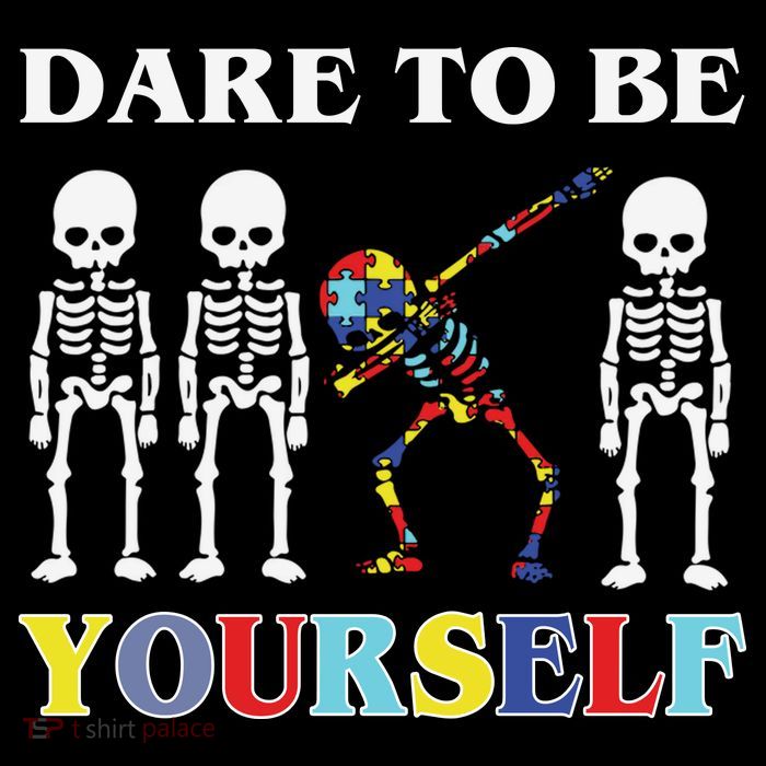 Dare To Be Yourself Autism Awareness Skeleton Wool Snapback Cap