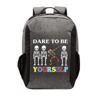 Dare To Be Yourself Autism Awareness Skeleton Vector Backpack