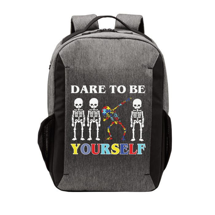 Dare To Be Yourself Autism Awareness Skeleton Vector Backpack