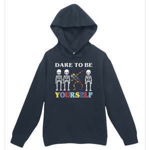 Dare To Be Yourself Autism Awareness Skeleton Urban Pullover Hoodie