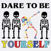 Dare To Be Yourself Autism Awareness Skeleton Garment-Dyed Sweatshirt