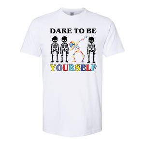 Dare To Be Yourself Autism Awareness Skeleton Softstyle CVC T-Shirt