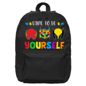 Dare To Be Yourself Autism Awareness Month Gift 16 in Basic Backpack