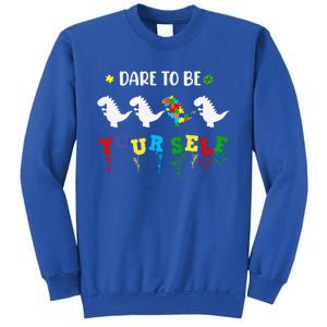 Dare To Be Yourself Autism Awareness Dinosaur Puzzle 2023 Great Gift Sweatshirt