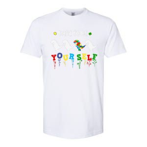 Dare To Be Yourself Autism Awareness Dinosaur Puzzle 2023 Great Gift Softstyle CVC T-Shirt