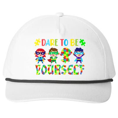 Dare To Be Yourself Autism Awareness Superheroes Gift Snapback Five-Panel Rope Hat