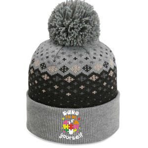 Dare To Be Yourself Autism Awareness Month Campaign Great Gift The Baniff Cuffed Pom Beanie