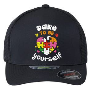 Dare To Be Yourself Autism Awareness Month Campaign Great Gift Flexfit Unipanel Trucker Cap