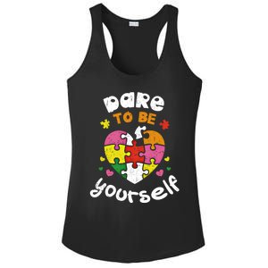 Dare To Be Yourself Autism Awareness Month Campaign Great Gift Ladies PosiCharge Competitor Racerback Tank