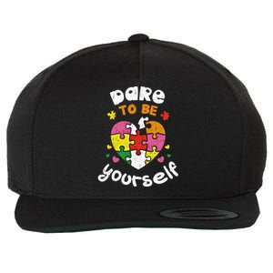 Dare To Be Yourself Autism Awareness Month Campaign Great Gift Wool Snapback Cap