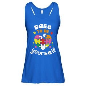 Dare To Be Yourself Autism Awareness Month Campaign Great Gift Ladies Essential Flowy Tank