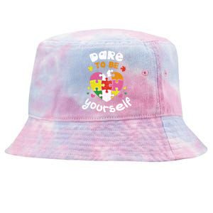 Dare To Be Yourself Autism Awareness Month Campaign Great Gift Tie-Dyed Bucket Hat