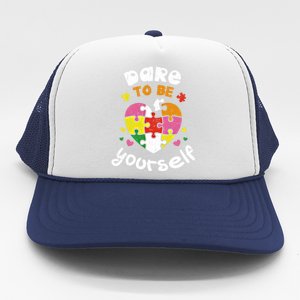 Dare To Be Yourself Autism Awareness Month Campaign Great Gift Trucker Hat