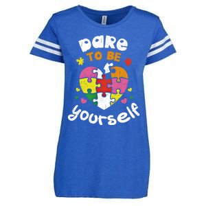 Dare To Be Yourself Autism Awareness Month Campaign Great Gift Enza Ladies Jersey Football T-Shirt