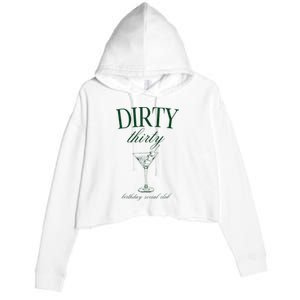 Dirty Thirty Birthday Retro Green Martini Crop Fleece Hoodie