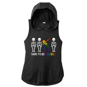 Dare To Be Yourself Autism Awareness Tee Cute Lgbt Pride Meaningful Gift Ladies PosiCharge Tri-Blend Wicking Draft Hoodie Tank