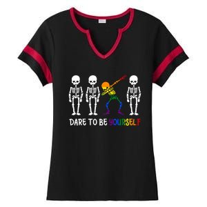 Dare To Be Yourself Autism Awareness Tee Cute Lgbt Pride Meaningful Gift Ladies Halftime Notch Neck Tee