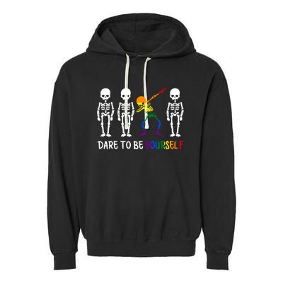 Dare To Be Yourself Autism Awareness Tee Cute Lgbt Pride Meaningful Gift Garment-Dyed Fleece Hoodie