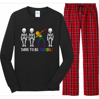 Dare To Be Yourself Autism Awareness Tee Cute Lgbt Pride Meaningful Gift Long Sleeve Pajama Set