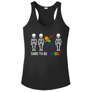 Dare To Be Yourself Autism Awareness Tee Cute Lgbt Pride Meaningful Gift Ladies PosiCharge Competitor Racerback Tank