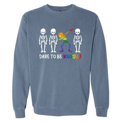 Dare To Be Yourself Autism Awareness Tee Cute Lgbt Pride Meaningful Gift Garment-Dyed Sweatshirt