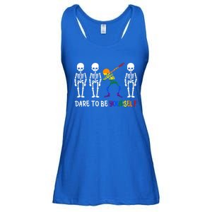 Dare To Be Yourself Autism Awareness Tee Cute Lgbt Pride Meaningful Gift Ladies Essential Flowy Tank