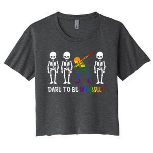 Dare To Be Yourself Autism Awareness Tee Cute Lgbt Pride Meaningful Gift Women's Crop Top Tee