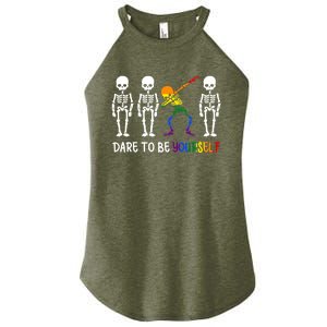 Dare To Be Yourself Autism Awareness Tee Cute Lgbt Pride Meaningful Gift Women's Perfect Tri Rocker Tank