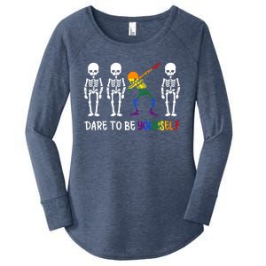 Dare To Be Yourself Autism Awareness Tee Cute Lgbt Pride Meaningful Gift Women's Perfect Tri Tunic Long Sleeve Shirt