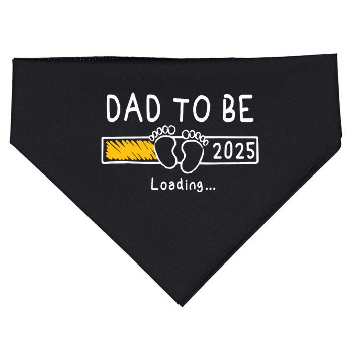 Dad To Be 2025 Dad Est 2025 Daddy To Be Promoted To Daddy USA-Made Doggie Bandana