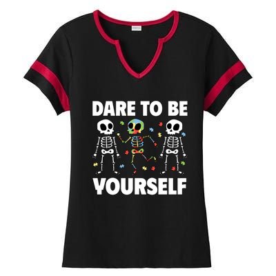 Dare To Be Yourself Gift Ladies Halftime Notch Neck Tee