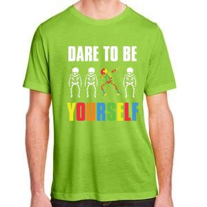 Dare To Be Yourself Dabbing Skeleton Autism Awareness Gift Adult ChromaSoft Performance T-Shirt