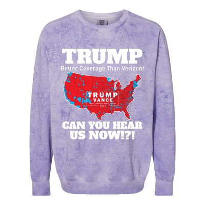 Donald Trump Better Coverage Can You Hear Us Now Electoral Map 2024 Colorblast Crewneck Sweatshirt