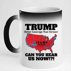 Donald Trump Better Coverage Can You Hear Us Now Electoral Map 2024 11oz Black Color Changing Mug