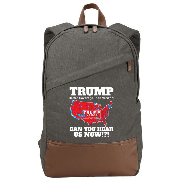 Donald Trump Better Coverage Can You Hear Us Now Electoral Map 2024 Cotton Canvas Backpack
