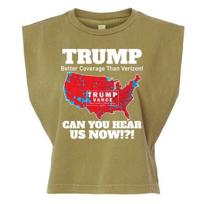 Donald Trump Better Coverage Can You Hear Us Now Electoral Map 2024 Garment-Dyed Women's Muscle Tee