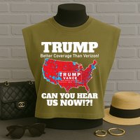 Donald Trump Better Coverage Can You Hear Us Now Electoral Map 2024 Garment-Dyed Women's Muscle Tee