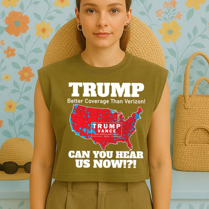 Donald Trump Better Coverage Can You Hear Us Now Electoral Map 2024 Garment-Dyed Women's Muscle Tee