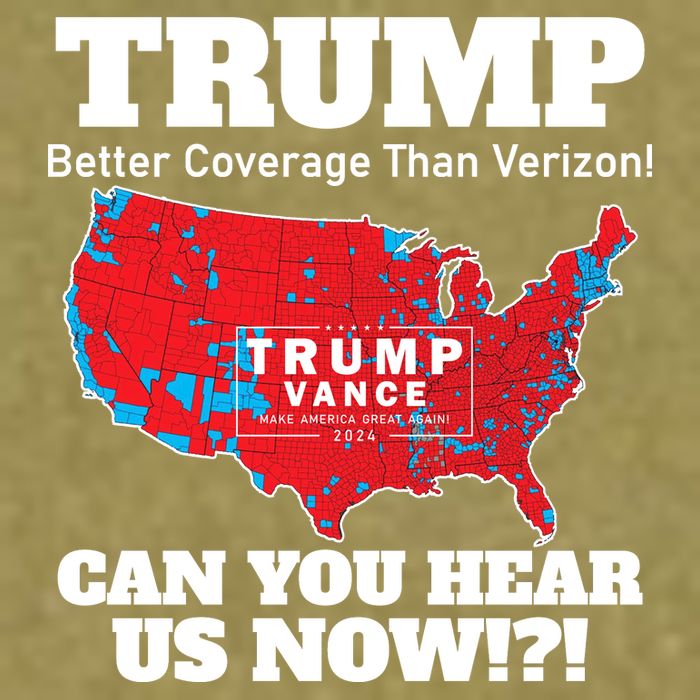 Donald Trump Better Coverage Can You Hear Us Now Electoral Map 2024 Garment-Dyed Women's Muscle Tee