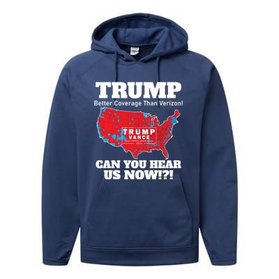 Donald Trump Better Coverage Can You Hear Us Now Electoral Map 2024 Performance Fleece Hoodie