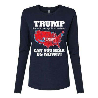 Donald Trump Better Coverage Can You Hear Us Now Electoral Map 2024 Womens Cotton Relaxed Long Sleeve T-Shirt