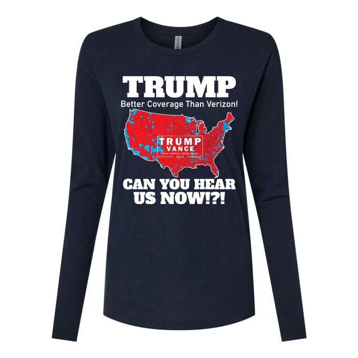 Donald Trump Better Coverage Can You Hear Us Now Electoral Map 2024 Womens Cotton Relaxed Long Sleeve T-Shirt