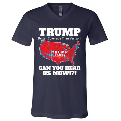 Donald Trump Better Coverage Can You Hear Us Now Electoral Map 2024 V-Neck T-Shirt