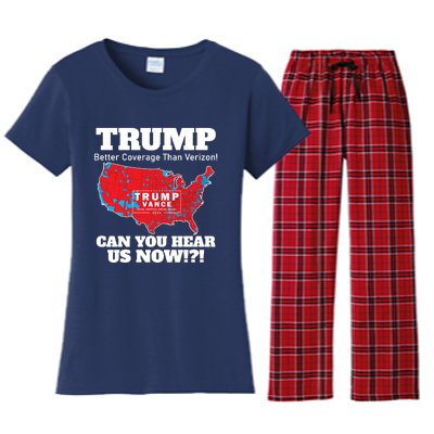 Donald Trump Better Coverage Can You Hear Us Now Electoral Map 2024 Women's Flannel Pajama Set