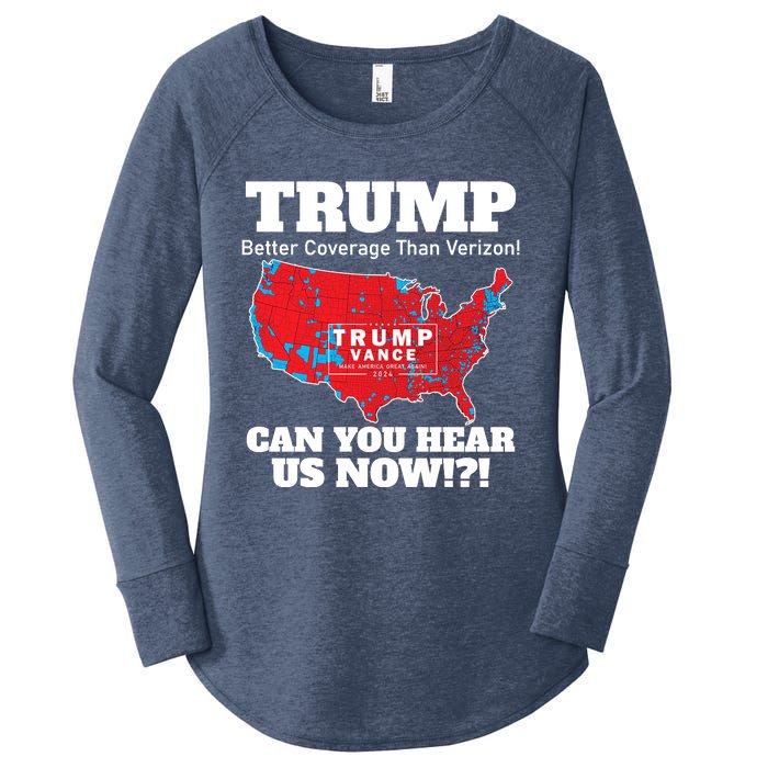 Donald Trump Better Coverage Can You Hear Us Now Electoral Map 2024 Women's Perfect Tri Tunic Long Sleeve Shirt