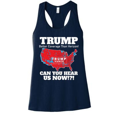 Donald Trump Better Coverage Can You Hear Us Now Electoral Map 2024 Women's Racerback Tank