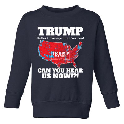 Donald Trump Better Coverage Can You Hear Us Now Electoral Map 2024 Toddler Sweatshirt