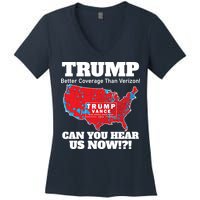 Donald Trump Better Coverage Can You Hear Us Now Electoral Map 2024 Women's V-Neck T-Shirt