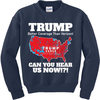 Donald Trump Better Coverage Can You Hear Us Now Electoral Map 2024 Kids Sweatshirt